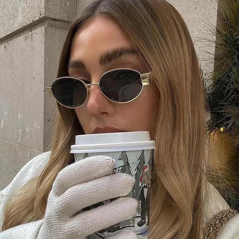 😎 Sexy Small Oval Women’s Sunglasses 🕶️ | Trendy Luxury Design ✨ | Metal Frame Shades 🔩 | UV400 Protection 🌞 | Classic Vintage Eyewear 💃🔥