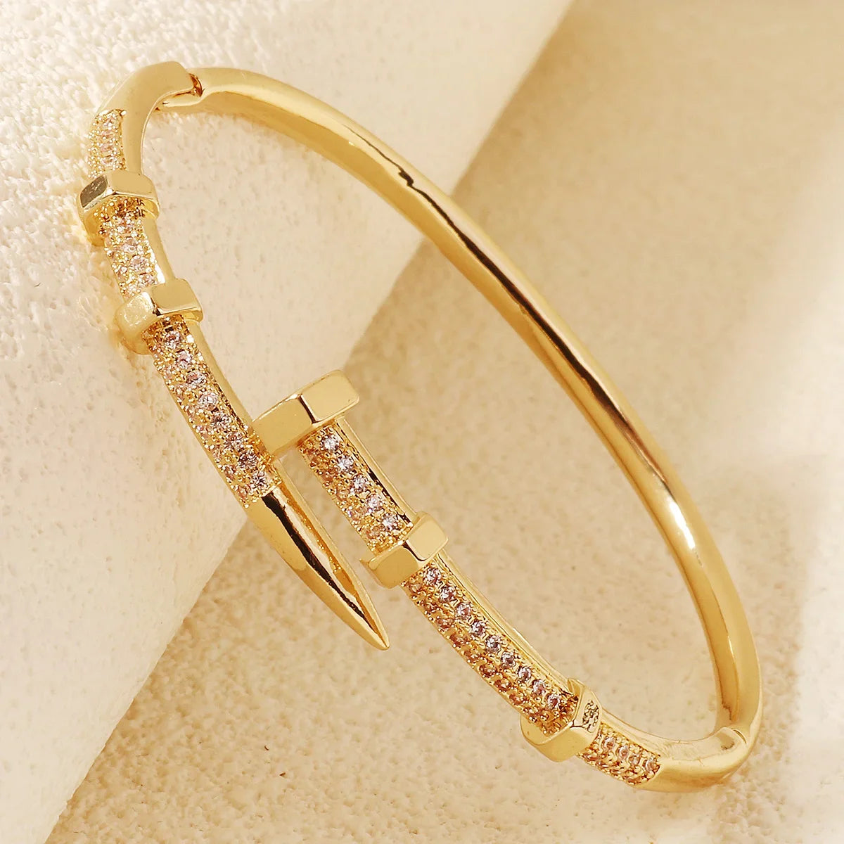 ๐โจ Trendy Nail Bracelet with Zircon โ Elegant Womenโs Jewelry โจ๐