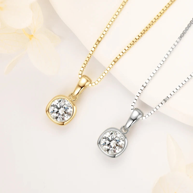 πβ¨ Lnngy 6.5mm 1ct Round Moissanite Necklace β 925 Sterling Silver β¨π