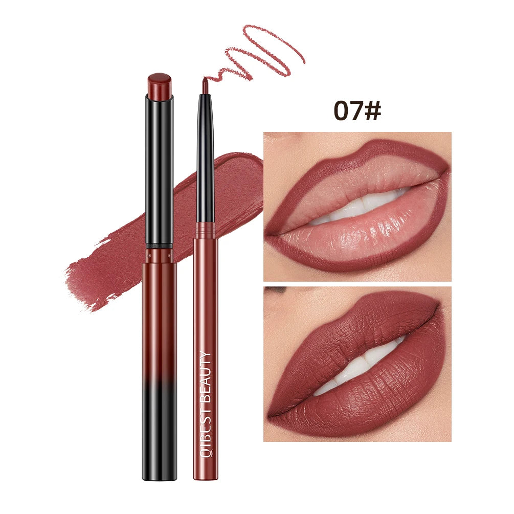 QIBEST Matte Nude Lipstick Pen β βοΈ Lipliner & π Lipstick 2-in-1 | β³ Long-lasting | π§ Waterproof | πΉ 12 Colors | π Perfect Lip Contour