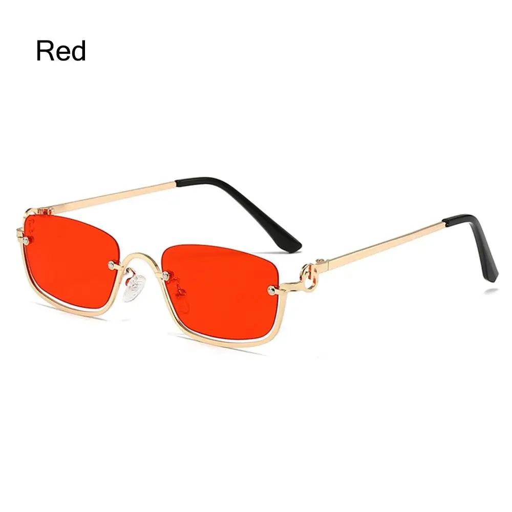 🕶️ Trendy Small Square Sunglasses 😎 | Women & Men 👩🦰👨 | Metal Half Frame ✨ | Hip-Hop Retro Style 🎤 | Vintage Narrow Shades 🔥