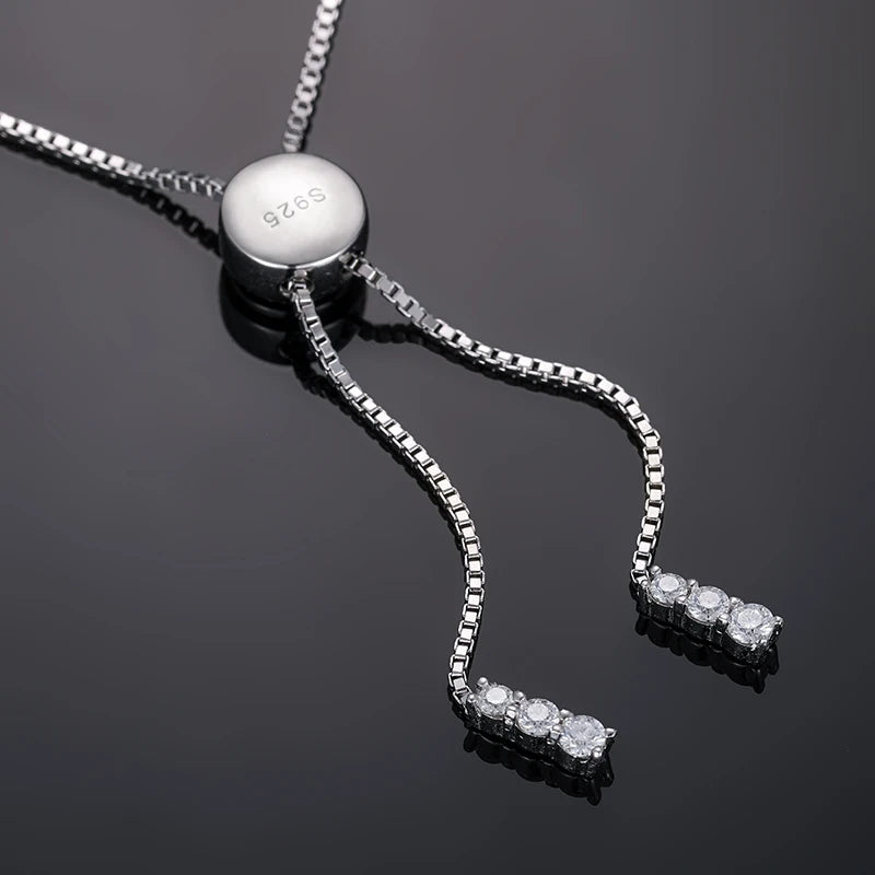 πβ¨ 925 Sterling Silver Moissanite Tennis Bracelet β Adjustable 2/3mm D VVS β¨π