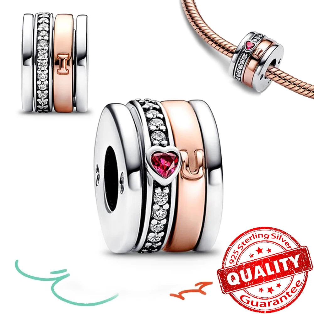 ππ Classic 925 Sterling Silver Rose Gold Charms Collection ππ