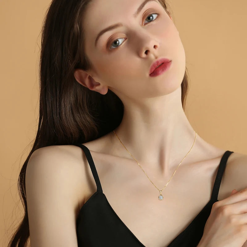 πβ¨ Lnngy 6.5mm 1ct Round Moissanite Necklace β 925 Sterling Silver β¨π