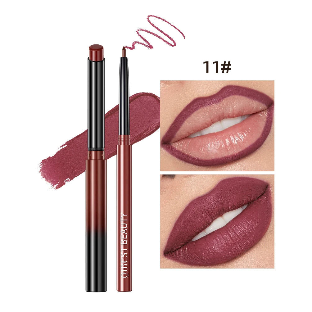 QIBEST Matte Nude Lipstick Pen β βοΈ Lipliner & π Lipstick 2-in-1 | β³ Long-lasting | π§ Waterproof | πΉ 12 Colors | π Perfect Lip Contour