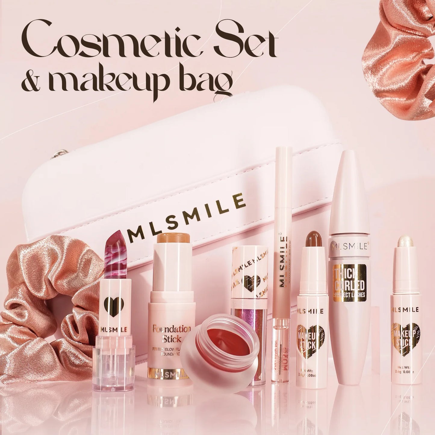 π Makeup Kit with Organizer Case β Lipstick, Contour, Highlighter, Liquid Eyeshadow, Lip Mud, Eyebrow Pencil, Mascara & More β¨ π Product Highlights: