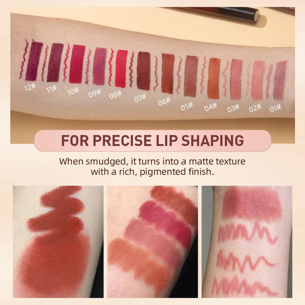 QIBEST Matte Nude Lipstick Pen β βοΈ Lipliner & π Lipstick 2-in-1 | β³ Long-lasting | π§ Waterproof | πΉ 12 Colors | π Perfect Lip Contour