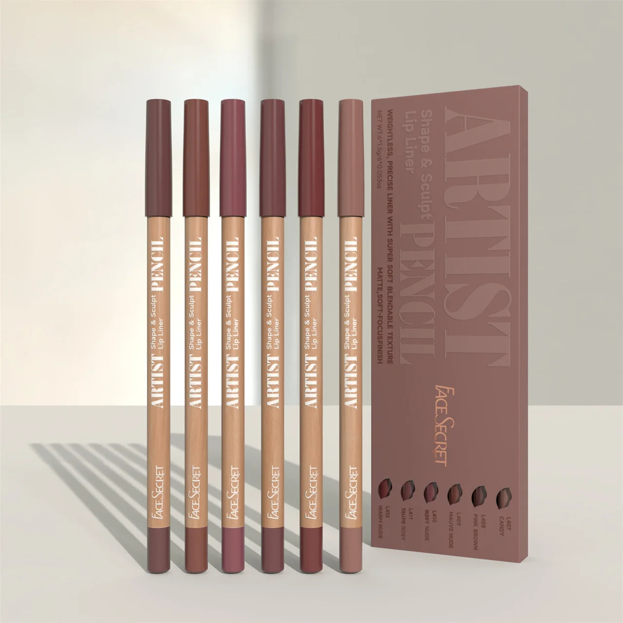 Face Secret Artist Shape Sculpt Lip Liner Pencil Set πβοΈ | Weightless & Precise Liner π― | Super Soft, Blendable Texture π€ | Matte & Long-Lasting Finish πβ¨
