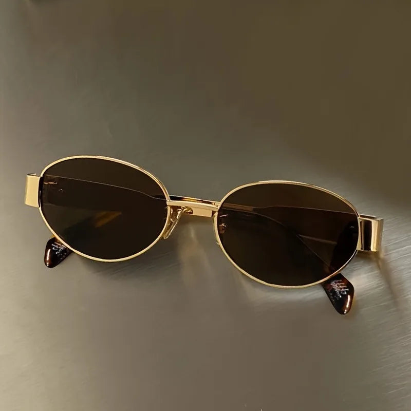 🕶️✨ TAFN Retro Steampunk Oval Sunglasses – Women’s Vintage UV400 Eyewear ✨🌸