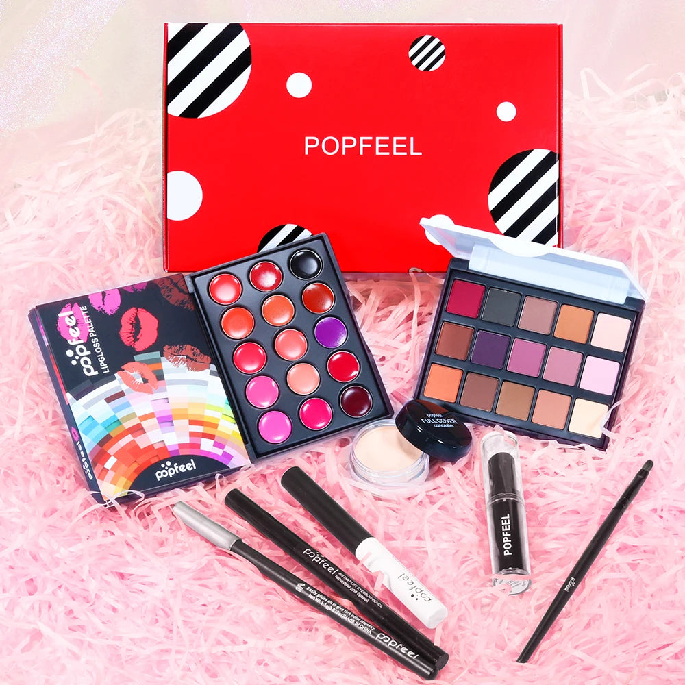 π Makeup Gift Set for Girls & Women β Eyeshadow Palette, Liquid Foundation, Lip Gloss & More πβ¨