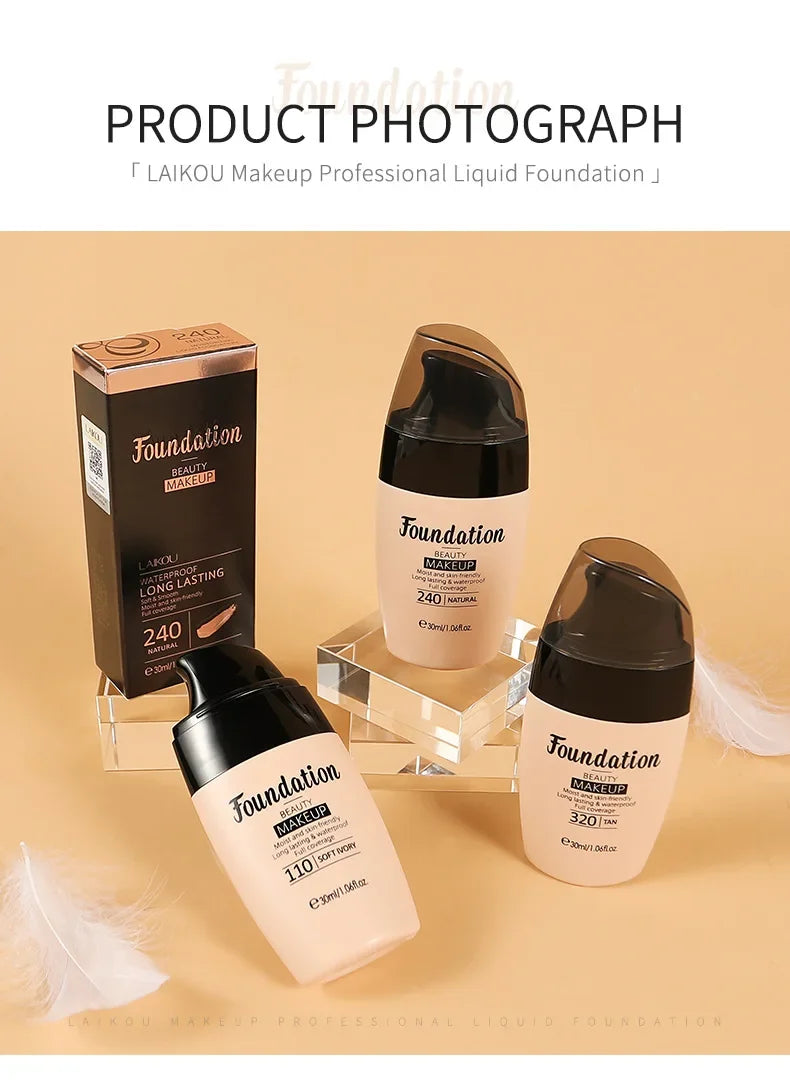 π LAIKOU Liquid Foundation β¨ | Moisturizing & Long-Lasting π§ | Natural Brightening Face Base πΈ | 30ml Tone-Correcting Makeup π§΄ | Flawless Coverage π