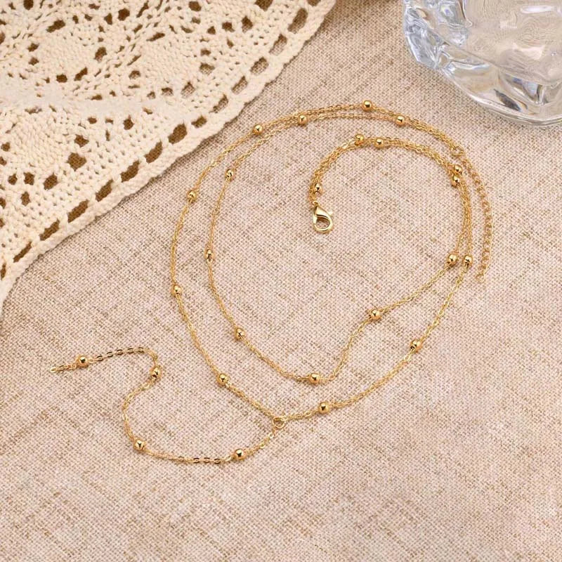 πβ¨ Gold Plated Lariat Necklace β Double Layered Choker & Long Chain β¨π