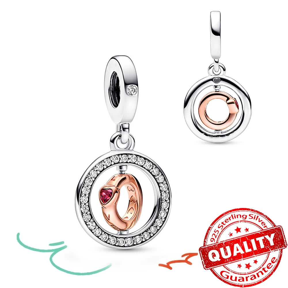 ππ Classic 925 Sterling Silver Rose Gold Charms Collection ππ