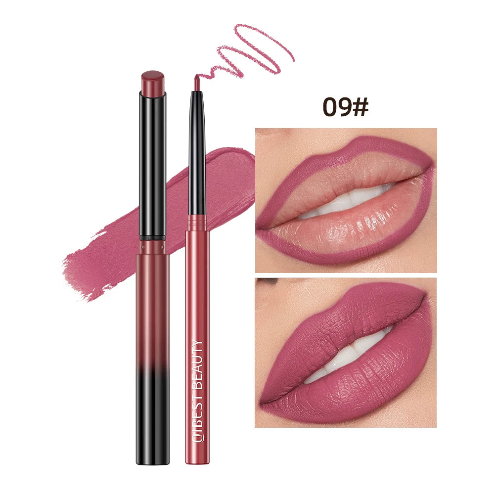QIBEST Matte Nude Lipstick Pen β βοΈ Lipliner & π Lipstick 2-in-1 | β³ Long-lasting | π§ Waterproof | πΉ 12 Colors | π Perfect Lip Contour