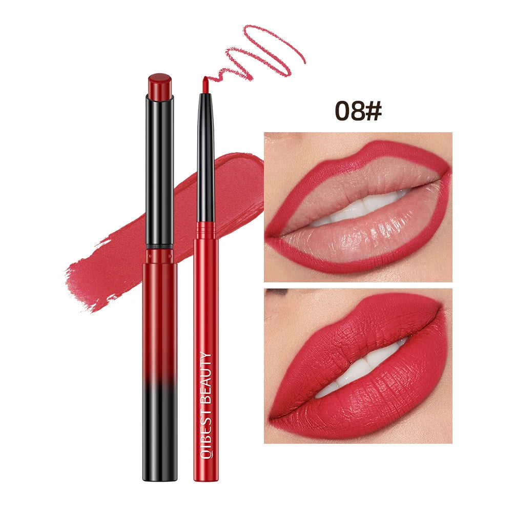 QIBEST Matte Nude Lipstick Pen β βοΈ Lipliner & π Lipstick 2-in-1 | β³ Long-lasting | π§ Waterproof | πΉ 12 Colors | π Perfect Lip Contour