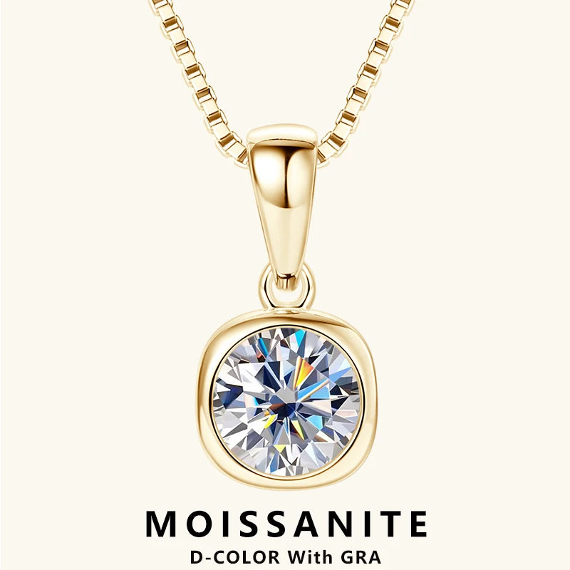 πβ¨ Lnngy 6.5mm 1ct Round Moissanite Necklace β 925 Sterling Silver β¨π