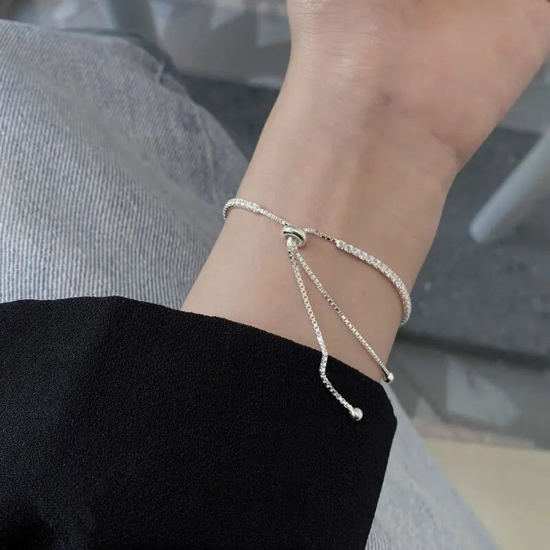 πβ¨ 925 Sterling Silver Tennis Bracelet β Elegant Love Zircon Crystal Chain β¨π