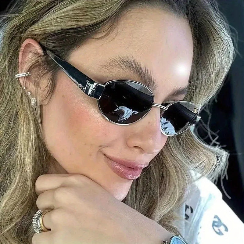 🕶️✨ TAFN Retro Steampunk Oval Sunglasses – Women’s Vintage UV400 Eyewear ✨🌸