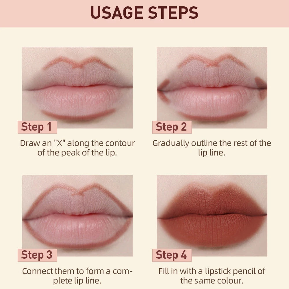 QIBEST Matte Nude Lipstick Pen β βοΈ Lipliner & π Lipstick 2-in-1 | β³ Long-lasting | π§ Waterproof | πΉ 12 Colors | π Perfect Lip Contour