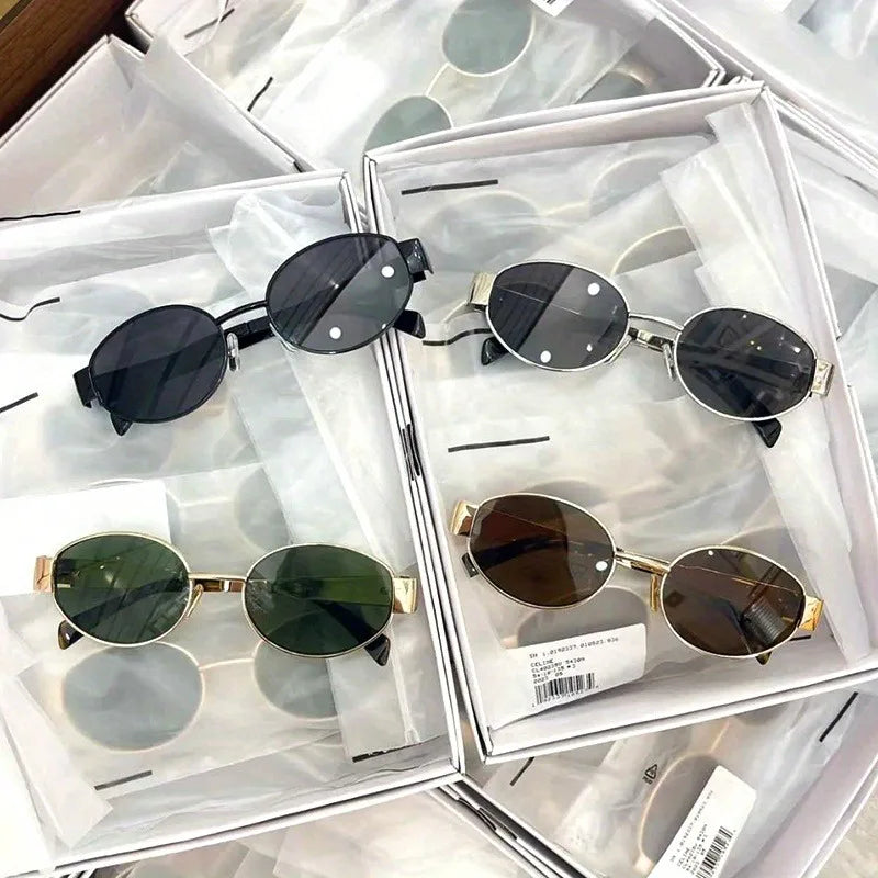 🕶️✨ TAFN Retro Steampunk Oval Sunglasses – Women’s Vintage UV400 Eyewear ✨🌸