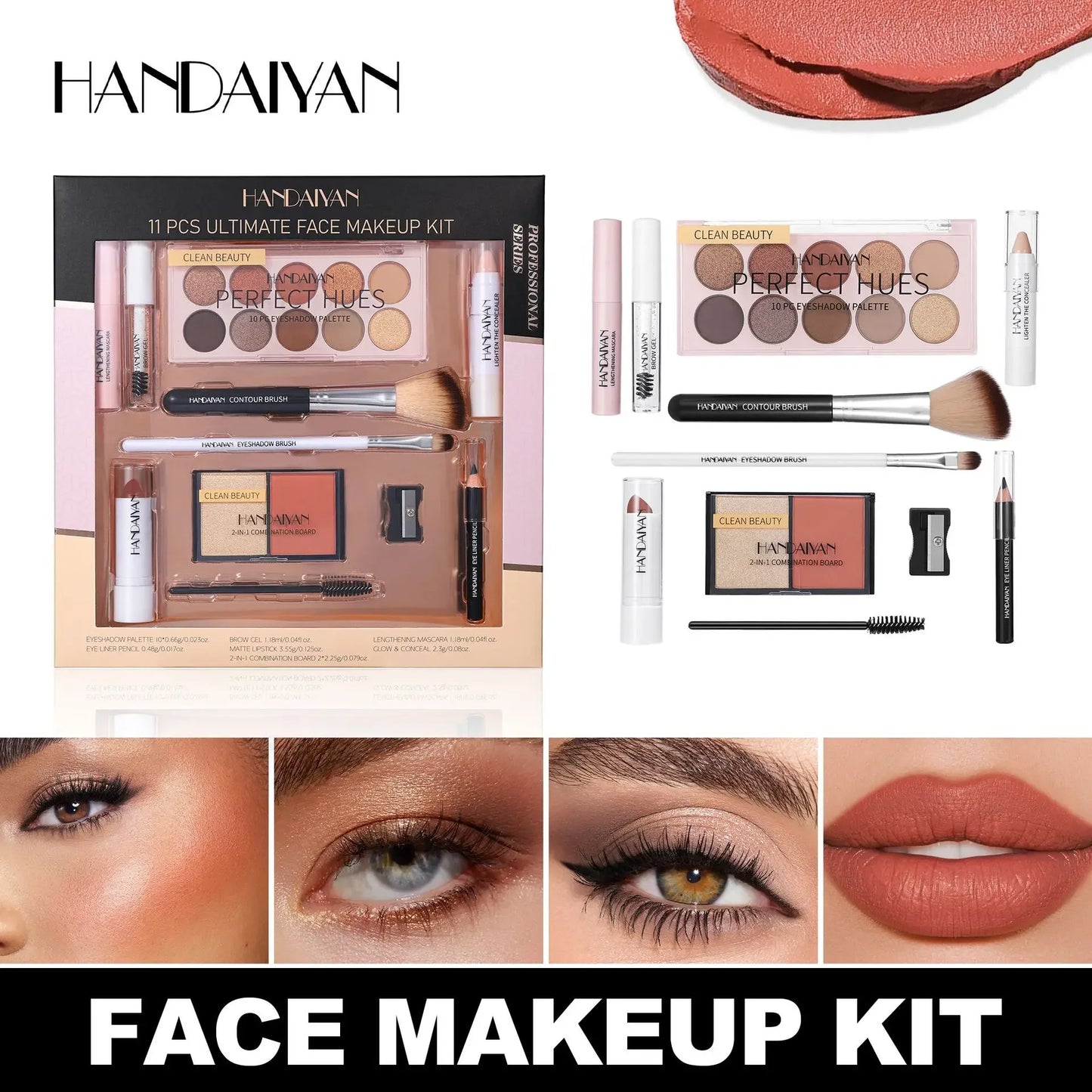 π Professional Makeup Kit (11 PCS) β¨ | Eyeshadow π¨ | Contour π | Blusher πΈ | Waterproof & Highly Pigmented π | Smudge-Proof Face Cosmetics Collection π