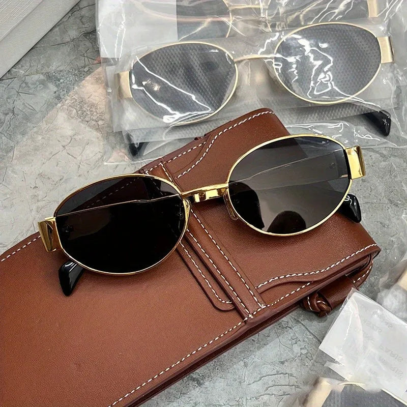 🕶️✨ TAFN Retro Steampunk Oval Sunglasses – Women’s Vintage UV400 Eyewear ✨🌸