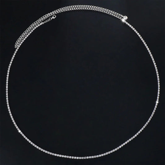 ✨💃 Simple Bling Rhinestone Belly Chain – Summer Waist Jewelry for Women 👙🌞