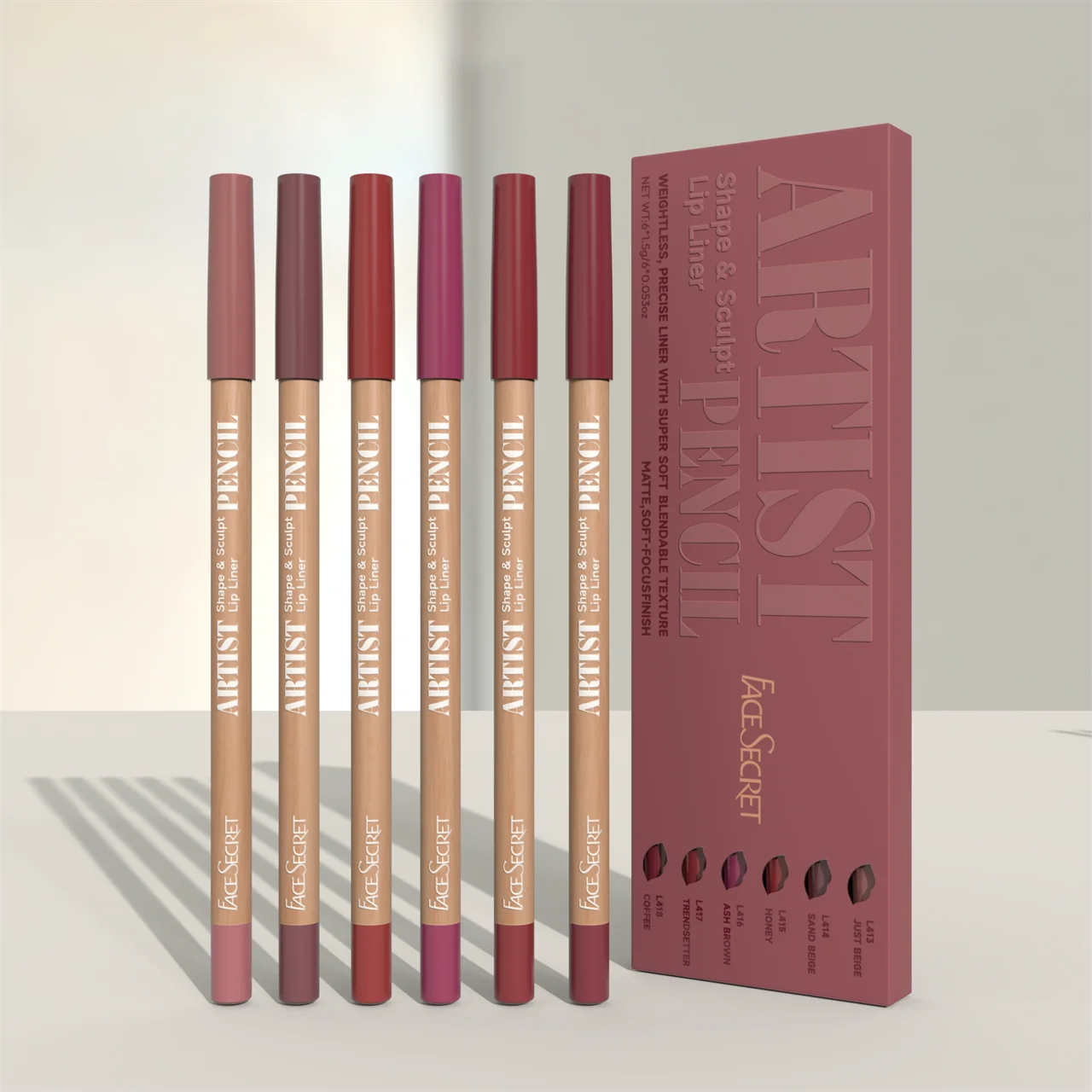 Face Secret Artist Shape Sculpt Lip Liner Pencil Set πβοΈ | Weightless & Precise Liner π― | Super Soft, Blendable Texture π€ | Matte & Long-Lasting Finish πβ¨