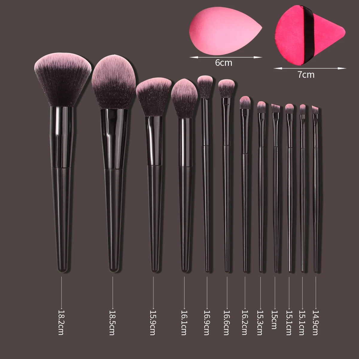 ποΈππΈHigh-end makeup tools: 12 soft-bristled makeup brushes , 2 water-drop sponge eggs π§π₯β¨π¦, and 2 double-sided triangular powder puffs πΊππ«ππͺ