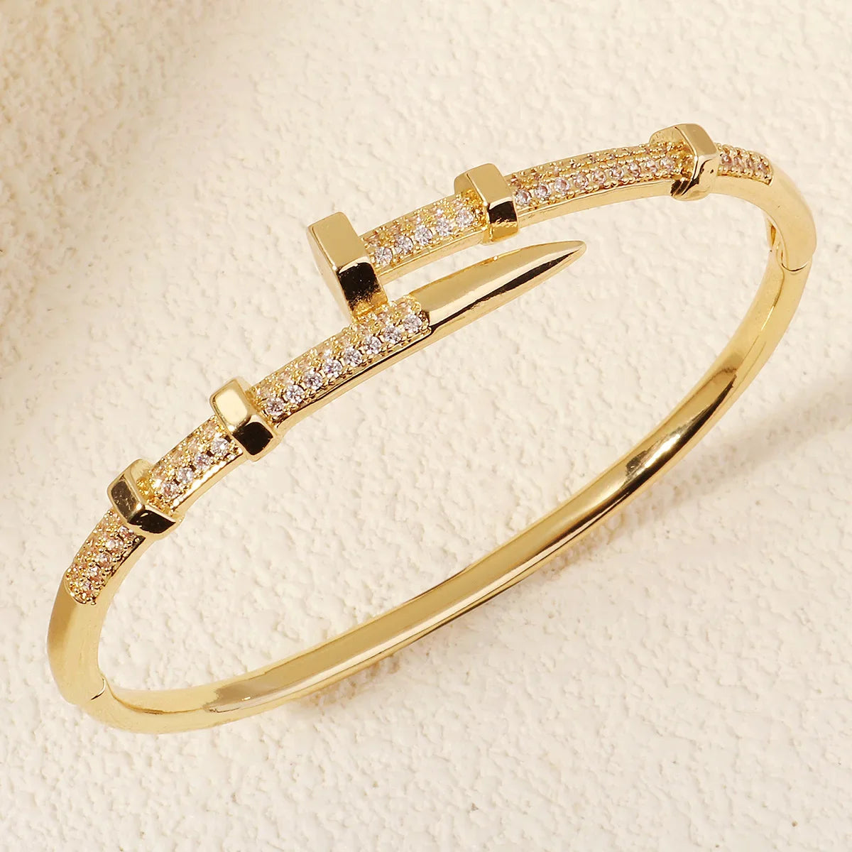๐โจ Trendy Nail Bracelet with Zircon โ Elegant Womenโs Jewelry โจ๐