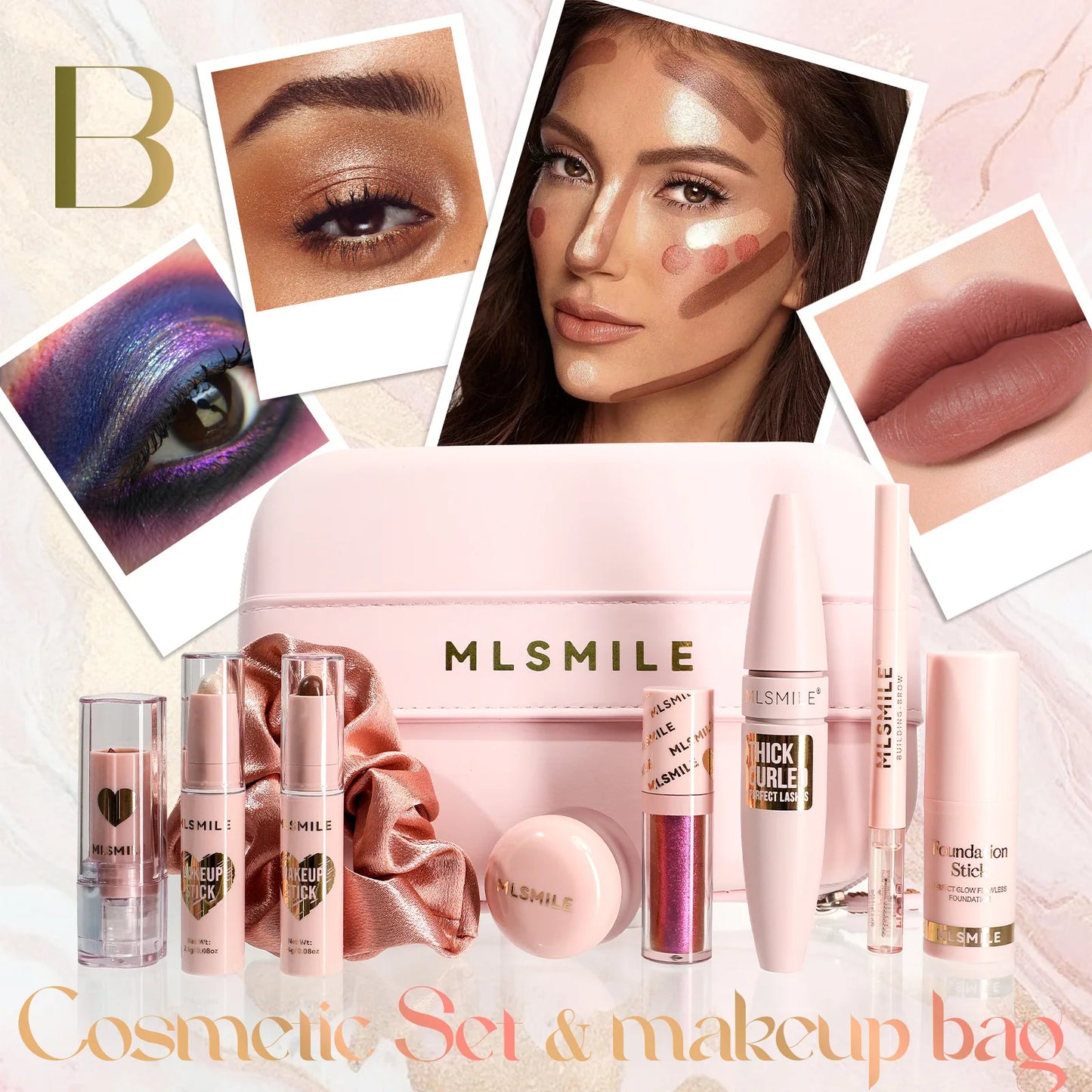 π Makeup Kit with Organizer Case β Lipstick, Contour, Highlighter, Liquid Eyeshadow, Lip Mud, Eyebrow Pencil, Mascara & More β¨ π Product Highlights:
