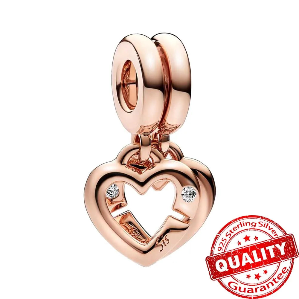ππ Classic 925 Sterling Silver Rose Gold Charms Collection ππ