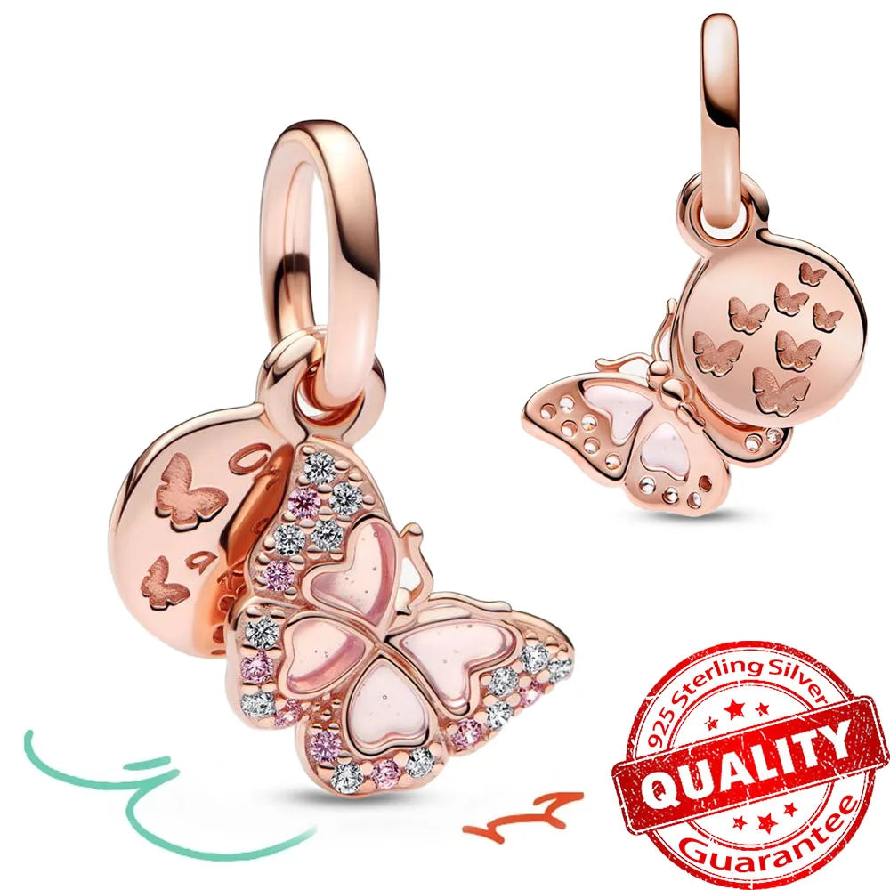 ππ Classic 925 Sterling Silver Rose Gold Charms Collection ππ