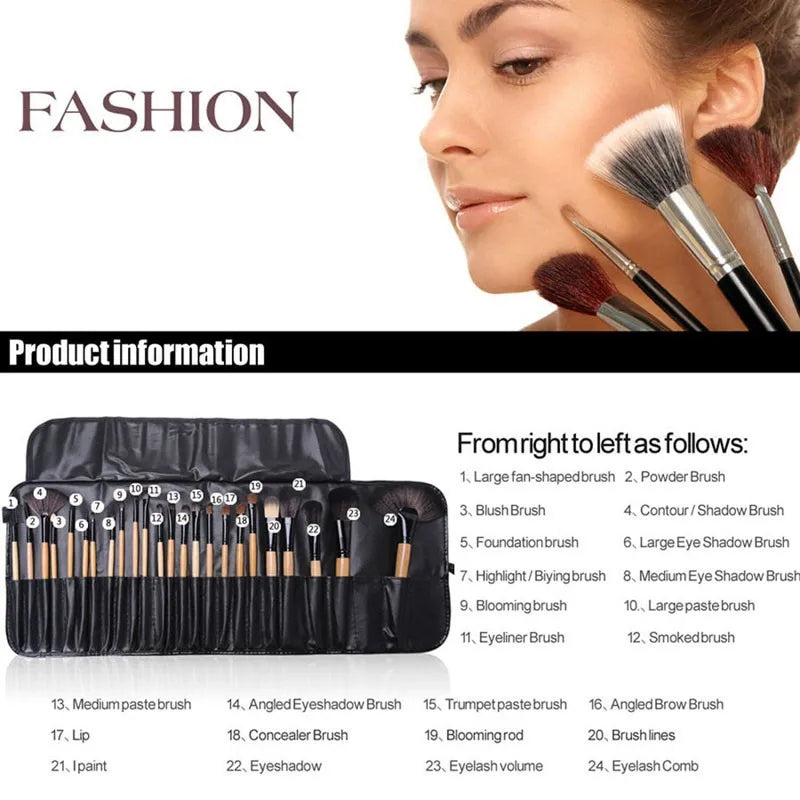 π 24PCS Professional Makeup Brush Set with Gift Bag β Foundation, Eyeshadow, Eyebrow & Blending Tools πβ¨ π Specifications: