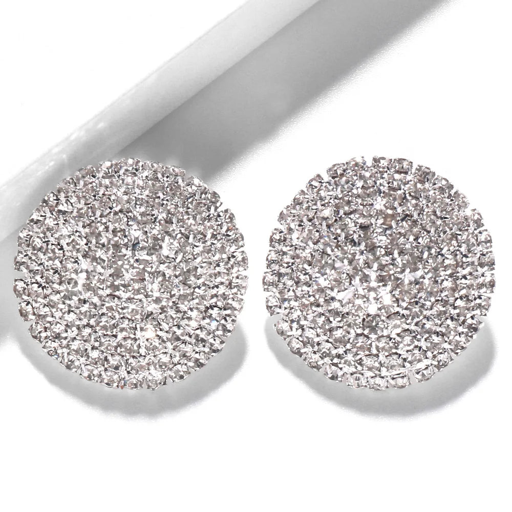 πβ¨ Bling Rhinestone Round Stud Earrings β Crystal Wedding & Party Jewelry β¨π