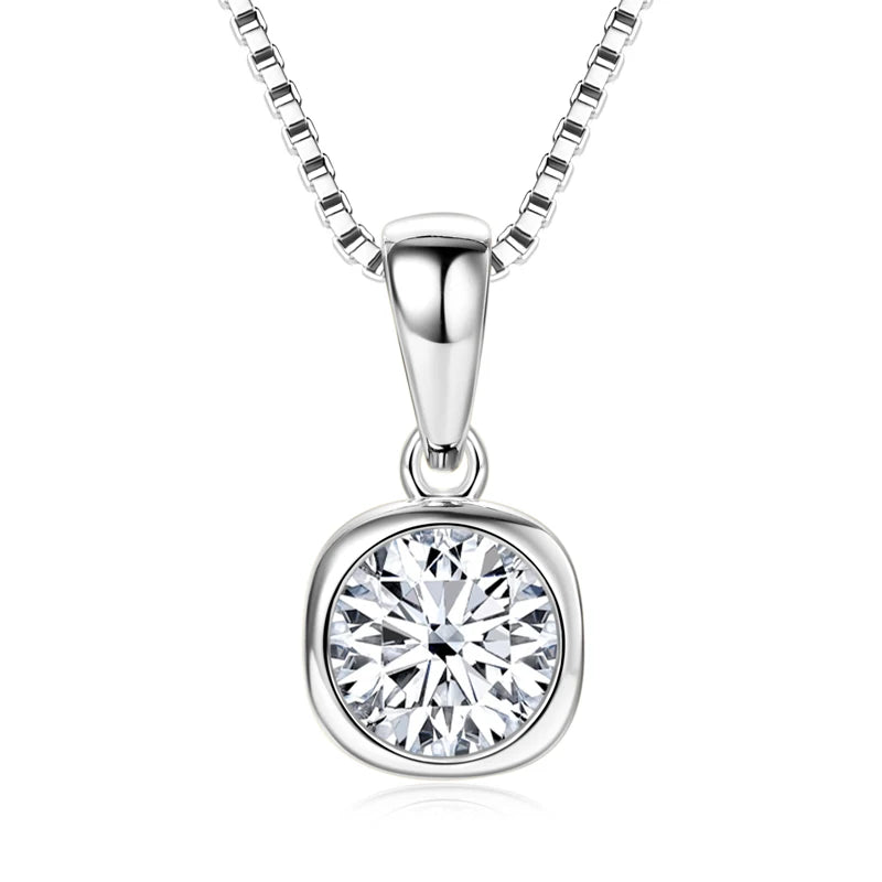 πβ¨ Lnngy 6.5mm 1ct Round Moissanite Necklace β 925 Sterling Silver β¨π