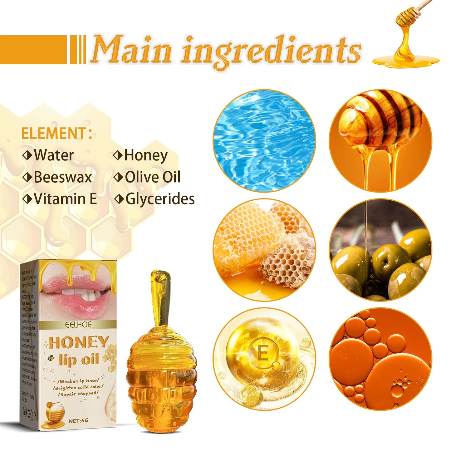 Honey Lip Oil π―π | Fresh Beeswax Lip Balm π | Long-Lasting Moisturizing π§ | Transparent Lip Oil β¨ | Liquid Lipstick Effect π | Lip Care & Skin Care Product πΈ