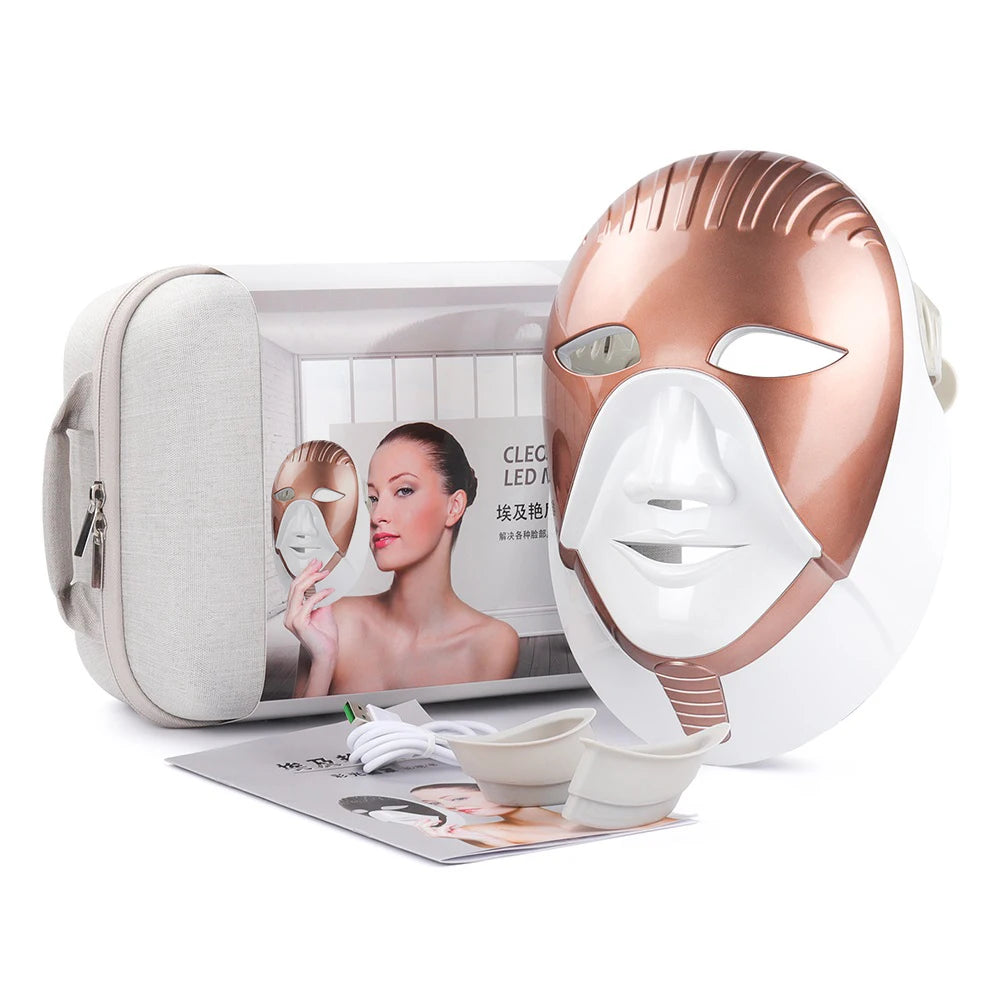 Wireless 7 Colors LED Face & Neck Mask ππββοΈβ¨ | Photon Skin Rejuvenation & Repair π‘π§ββοΈ | Facial Beauty SPA Mask π΅οΈπ | Neck Wrinkle Remover & Skin Care π₯π©ββοΈπ
