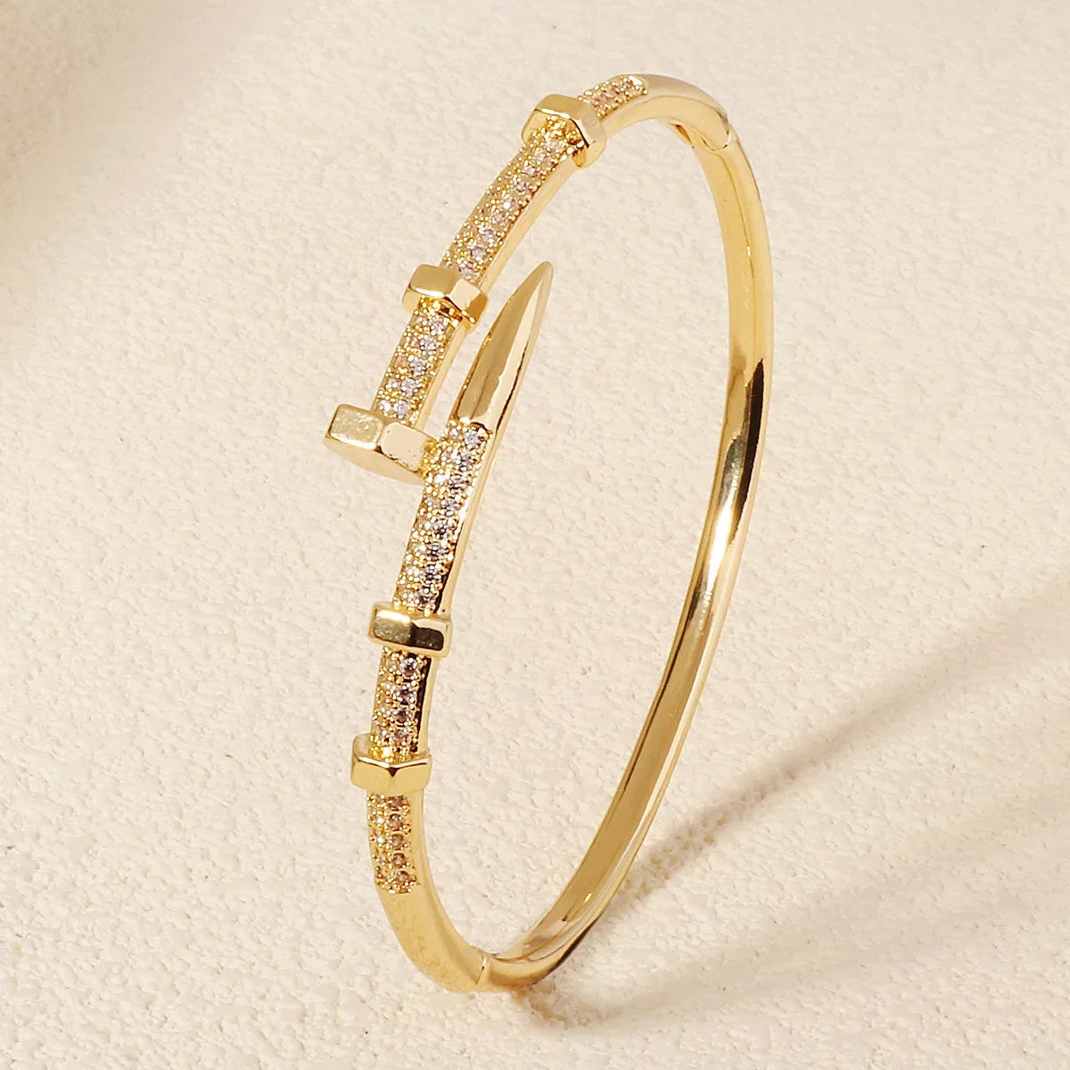 ๐โจ Trendy Nail Bracelet with Zircon โ Elegant Womenโs Jewelry โจ๐