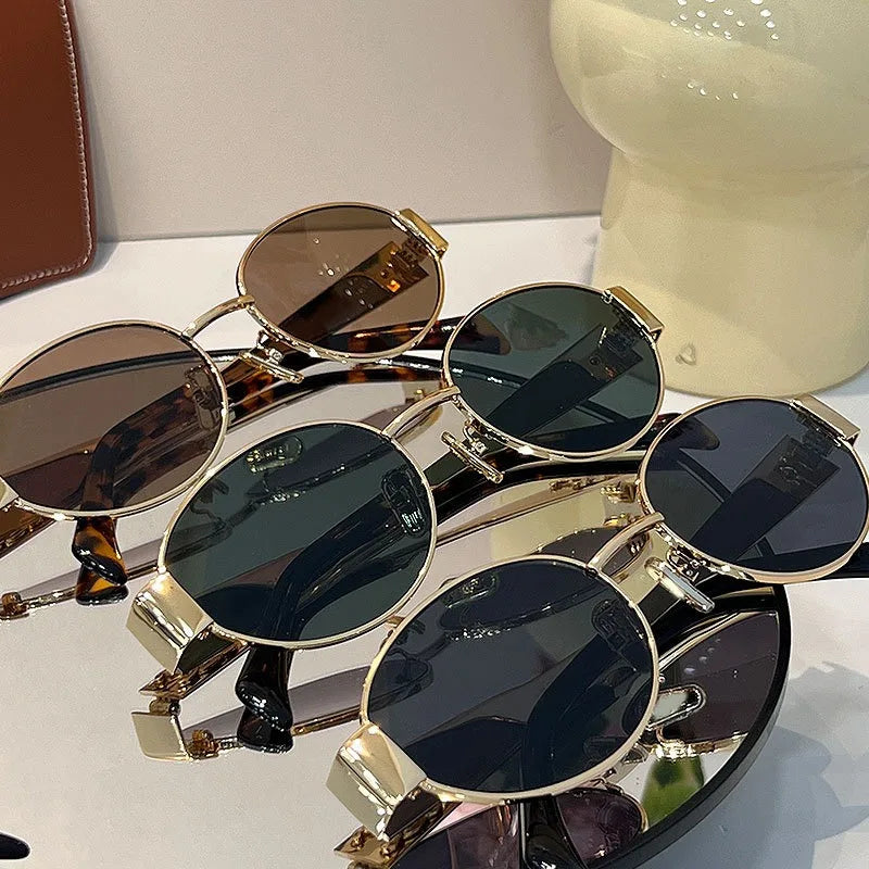 🕶️✨ TAFN Retro Steampunk Oval Sunglasses – Women’s Vintage UV400 Eyewear ✨🌸