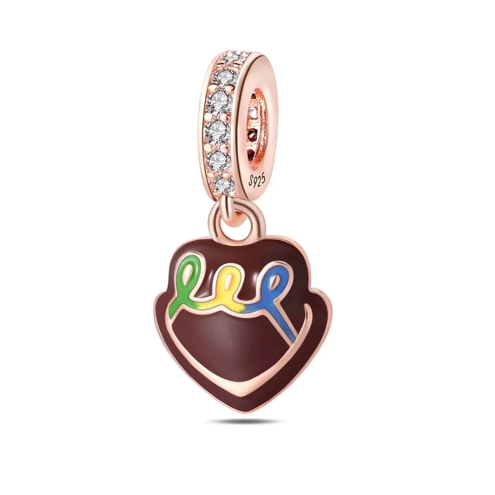 ππ Classic 925 Sterling Silver Rose Gold Charms Collection ππ