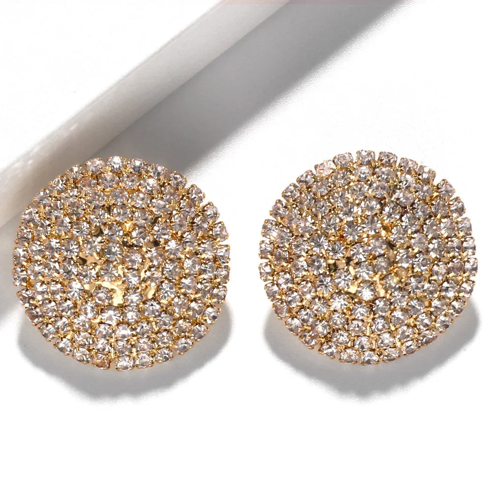 πβ¨ Bling Rhinestone Round Stud Earrings β Crystal Wedding & Party Jewelry β¨π