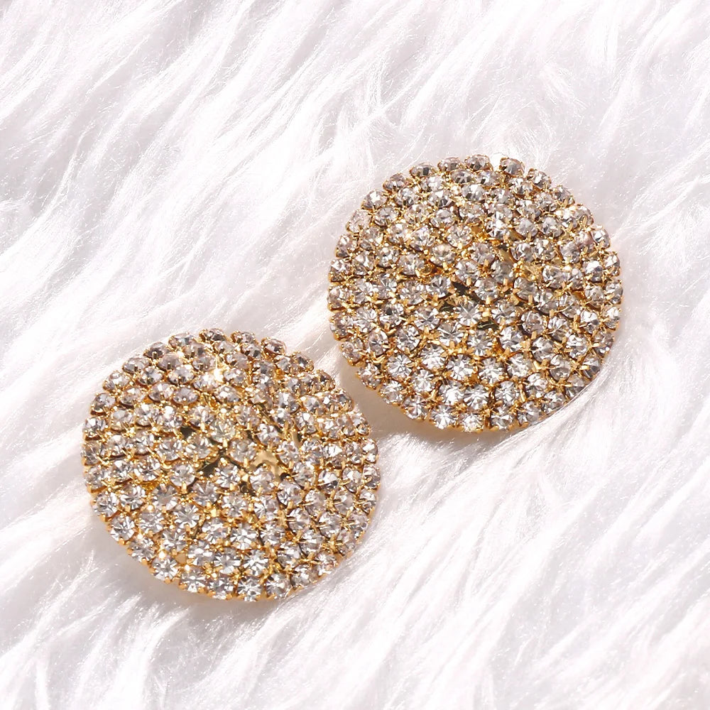 πβ¨ Bling Rhinestone Round Stud Earrings β Crystal Wedding & Party Jewelry β¨π