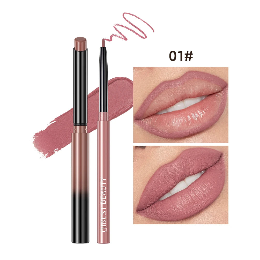 QIBEST Matte Nude Lipstick Pen β βοΈ Lipliner & π Lipstick 2-in-1 | β³ Long-lasting | π§ Waterproof | πΉ 12 Colors | π Perfect Lip Contour