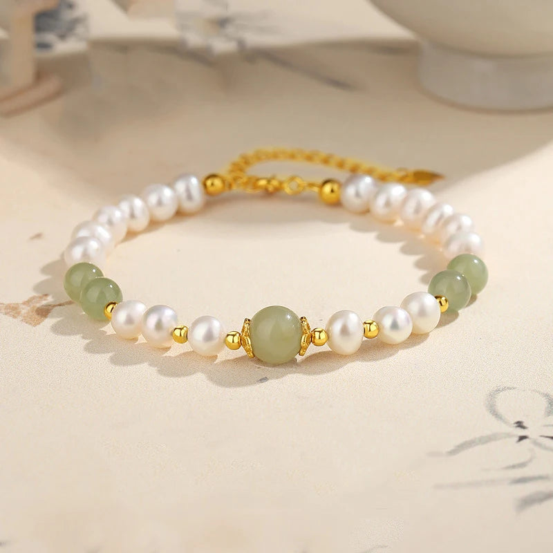 πβ¨ Jade & Agate Beaded Bracelet β Crystal Green Stone Jewelry β¨π