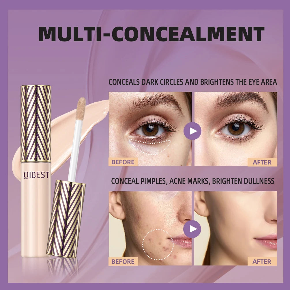 β¨ QIBEST Liquid Concealer Foundation β π Brightening Cream | π― Spot & Acne Mark Coverage | π Dark Circle Corrector | π Long-Lasting Makeup for Women