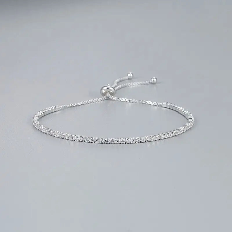 πβ¨ 925 Sterling Silver Tennis Bracelet β Elegant Love Zircon Crystal Chain β¨π
