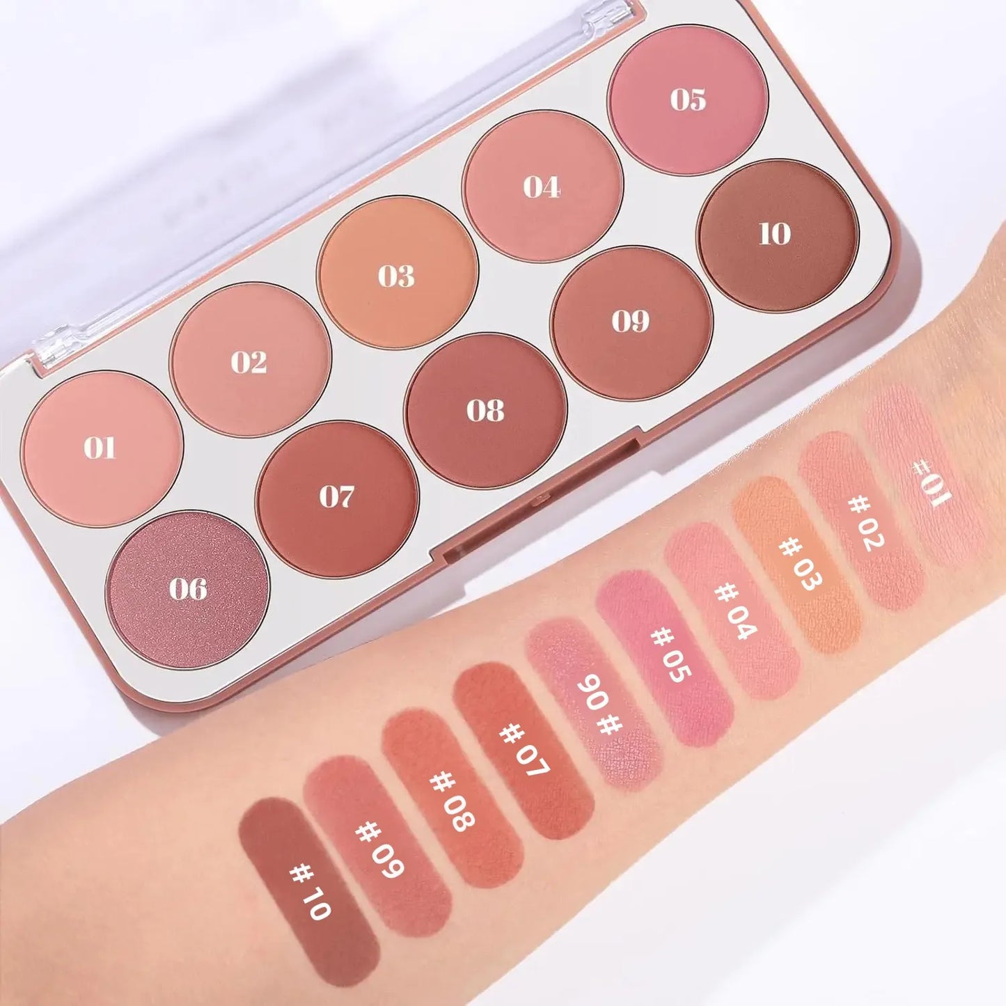 π¨ 10-Color Matte Blush Palette β Blendable, Long-Lasting & Waterproof Cheek Makeup πβ¨