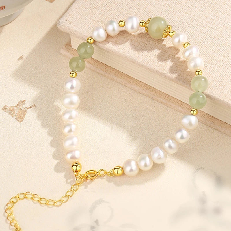 πβ¨ Jade & Agate Beaded Bracelet β Crystal Green Stone Jewelry β¨π