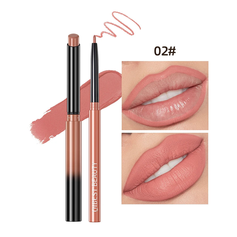 QIBEST Matte Nude Lipstick Pen β βοΈ Lipliner & π Lipstick 2-in-1 | β³ Long-lasting | π§ Waterproof | πΉ 12 Colors | π Perfect Lip Contour